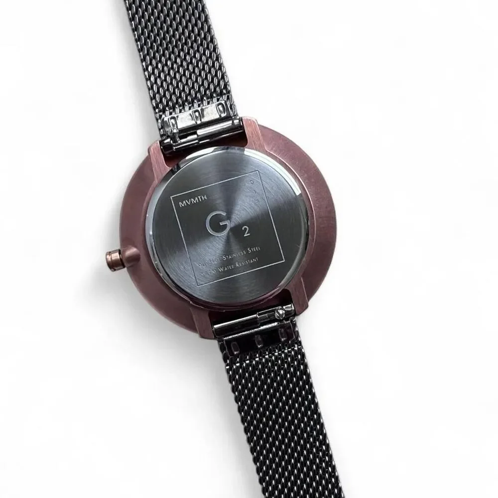 Rose Gold & Silver Dark Metal Watch